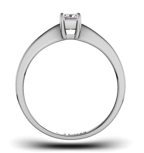Certified Emerald Cut Platinum Diamond Engagement Ring 0.25CT-F-G/VS